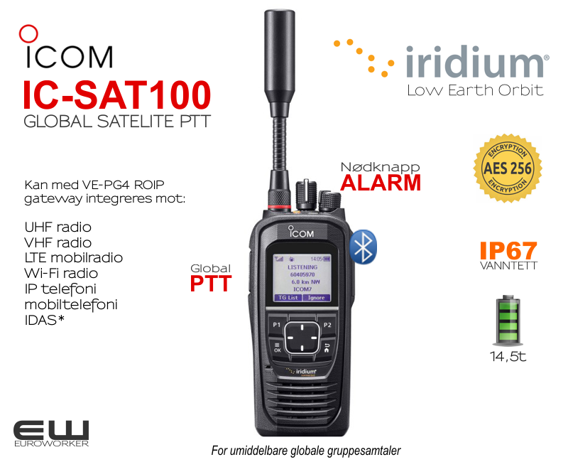 Icom IC-SAT100 Iridium Satellitradio (SATELLITE PTT)