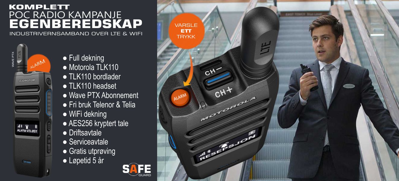 Industrivern og Beredskapssamband - Motorola Wave PTX Safeguard - TLK110 eSIM radio