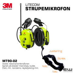 3M Peltor Strupemikrofon (Litecom, Protac, MT9002)