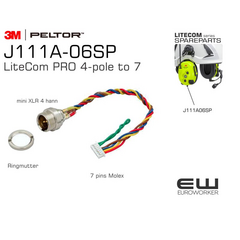 Peltor J111A06SP - LiteCom PRO 4-pole to 7 (utvendig tilbehørskontakt)
