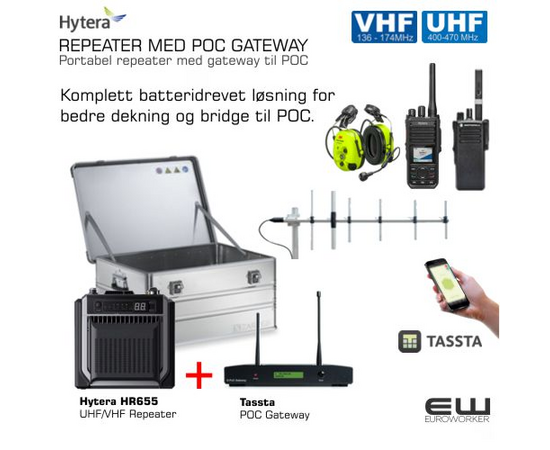 Komplett Portabel Hytera HR655 DMR Basestasjon (Signalforsterker, UHF, VHF)